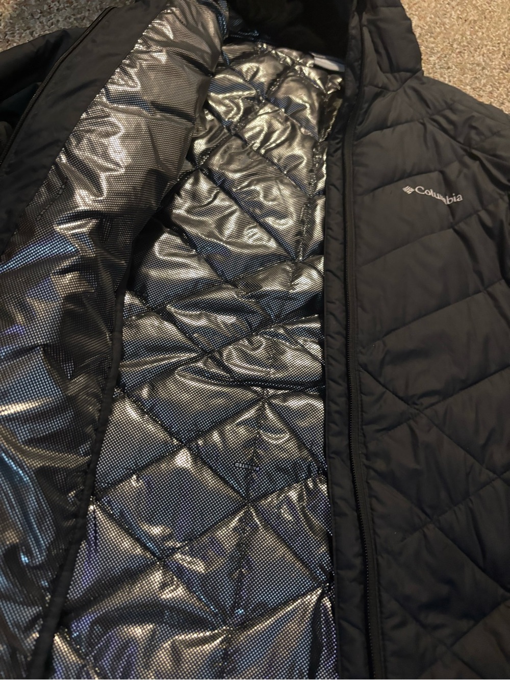 Columbia women’s long Black Quilted Puffer Jacket
